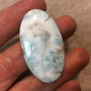 Larimar Oblong Oval Shaped Flat Back Cabochon - Measuring 27mm x 47mm, 3mm Dome Height - Natural High Quality Gemstone