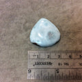 Natural Larimar Teardrop/Pear Shaped Flat Back Cabochon - Measuring 30mm x 29mm, 6mm Dome Height - Natural High Quality Gemstone