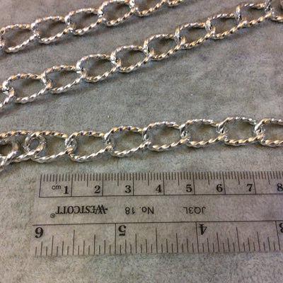 A1309 - 5' Section of Silver Finish Aluminum Twist Curb Chain with 11mm x 17mm Links - Available in Other Finishes, Check Related Listings!