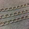 A1309 FULL SPOOL - Silver Plated Aluminum Oblong Oval Shaped Twisted Wire Link Curb Chain with 11mm x 17mm Links - Three Finishes Available