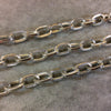 A1357 - 5' Section of Silver Finish Aluminum Dapped Cable Chain with 9mm x 14mm Links - Available in Other Finishes, Check Related Listings!