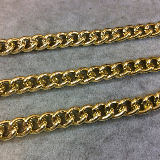 A1344 - 5' Section of Gold Finish Aluminum Curb Chain with 9mm x 11mm Links - Available in Other Finishes, Check Related Listings!