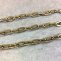 A1442 FULL SPOOL - Bronze Plated Aluminum Long Flat Oval Alternating Link Cable Chain with 8mm x 13mm Links - Three Finishes Available