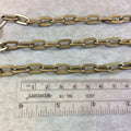 A1442 FULL SPOOL - Bronze Plated Aluminum Long Flat Oval Alternating Link Cable Chain with 8mm x 13mm Links - Three Finishes Available