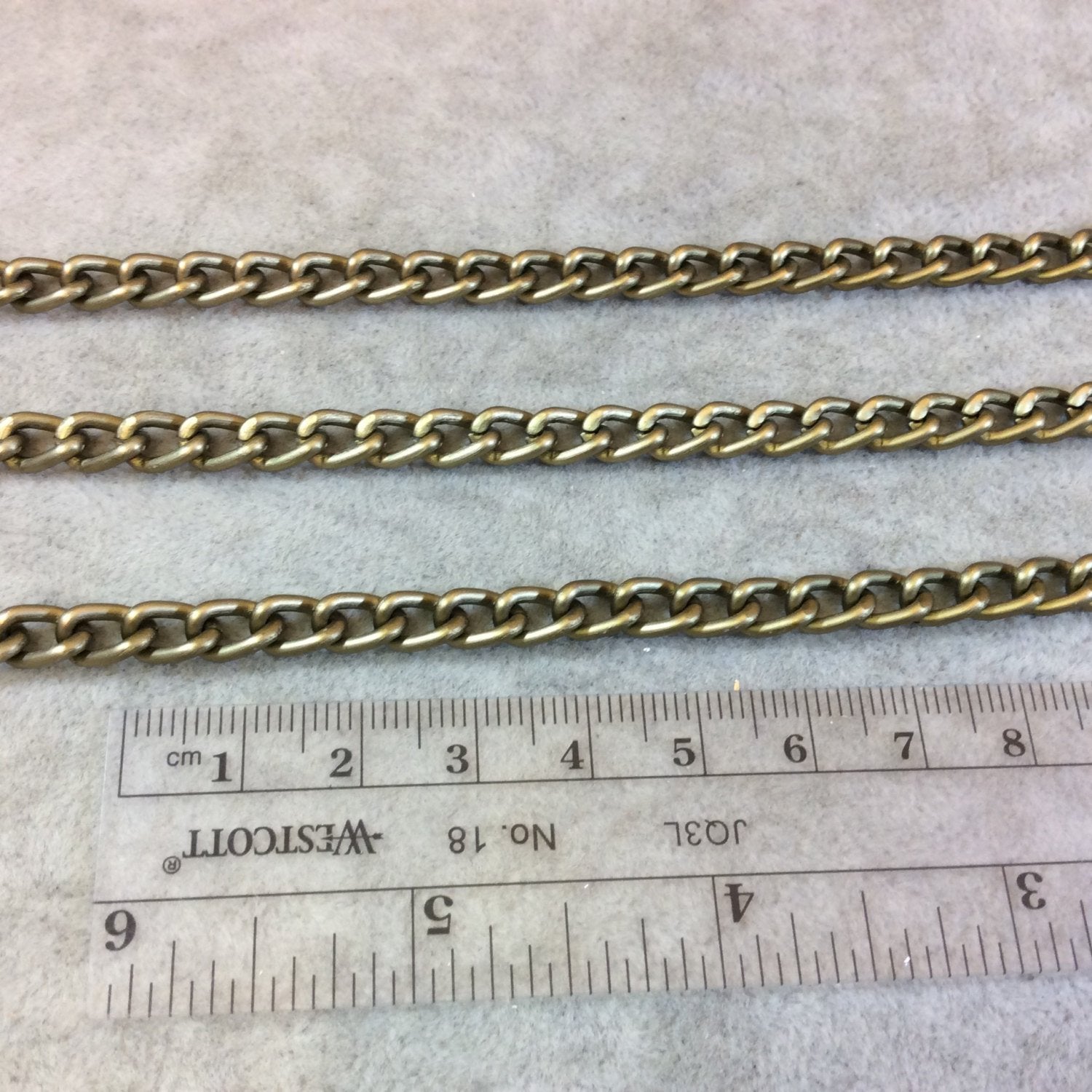 A1605 - 5' Section of Bronze Finish Aluminum Long Oval Curb Chain with 5mm x 8mm Links - Available in Other Finishes, Check Related Links!