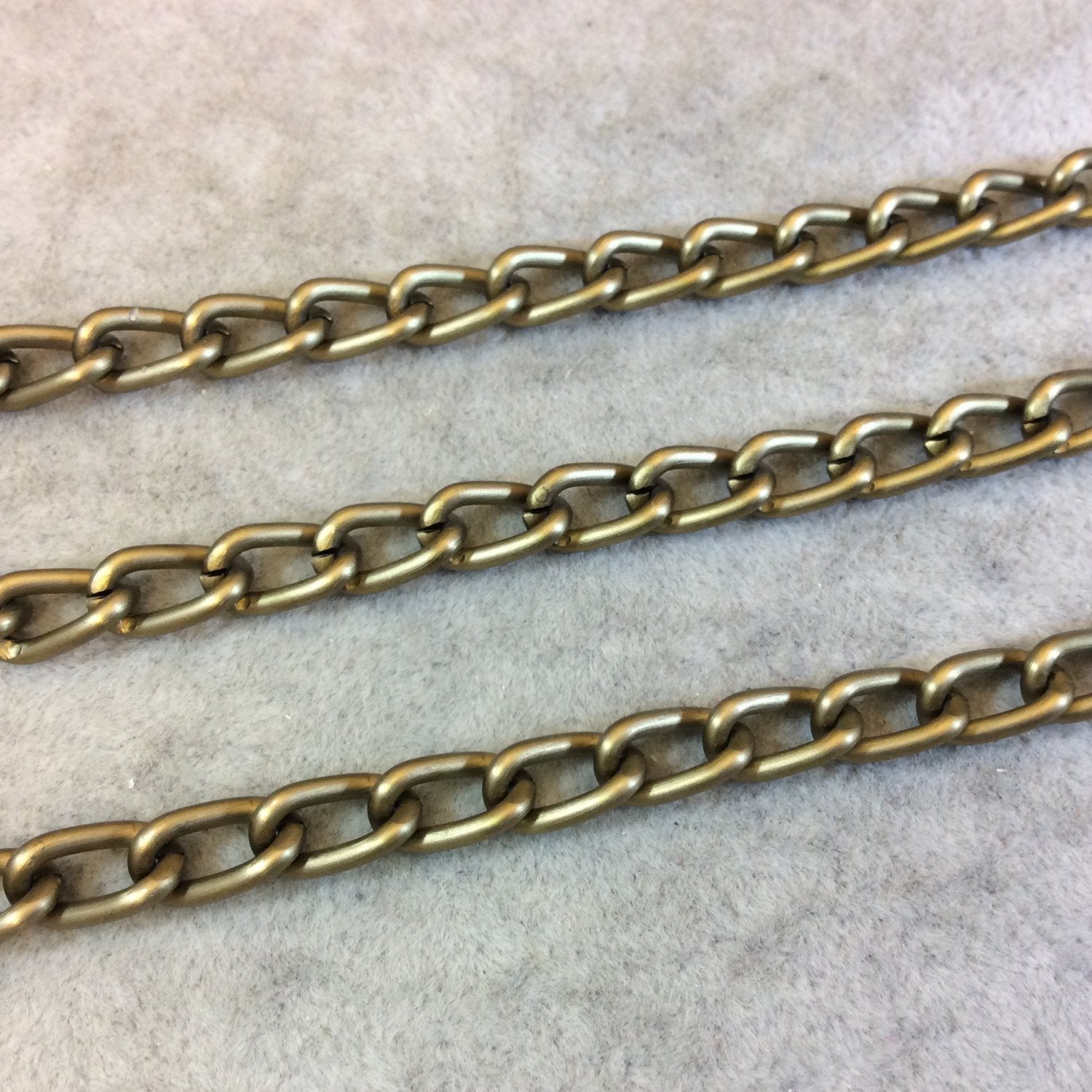 A1504 - 5' Section of Bronze Finish Aluminum Oval Twist Curb Chain with 6mm x 11mm Links - Available in Other Finishes, Check Related Links!
