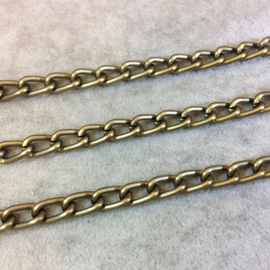 A1504 - 5' Section of Bronze Finish Aluminum Oval Twist Curb Chain with 6mm x 11mm Links - Available in Other Finishes, Check Related Links!