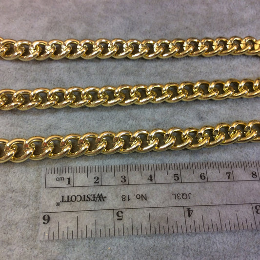 A1344 - 5' Section of Gold Finish Aluminum Curb Chain with 9mm x 11mm Links - Available in Other Finishes, Check Related Listings!