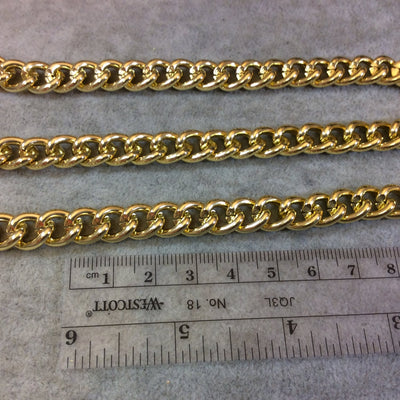 A1344 - 5' Section of Gold Finish Aluminum Curb Chain with 9mm x 11mm Links - Available in Other Finishes, Check Related Listings!