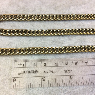 A1614 FULL SPOOL - Bronze Plated Aluminum Flattened Long Oval Shaped Prince of Wales Chain with 7mm x 10mm Links - Three Finishes Available