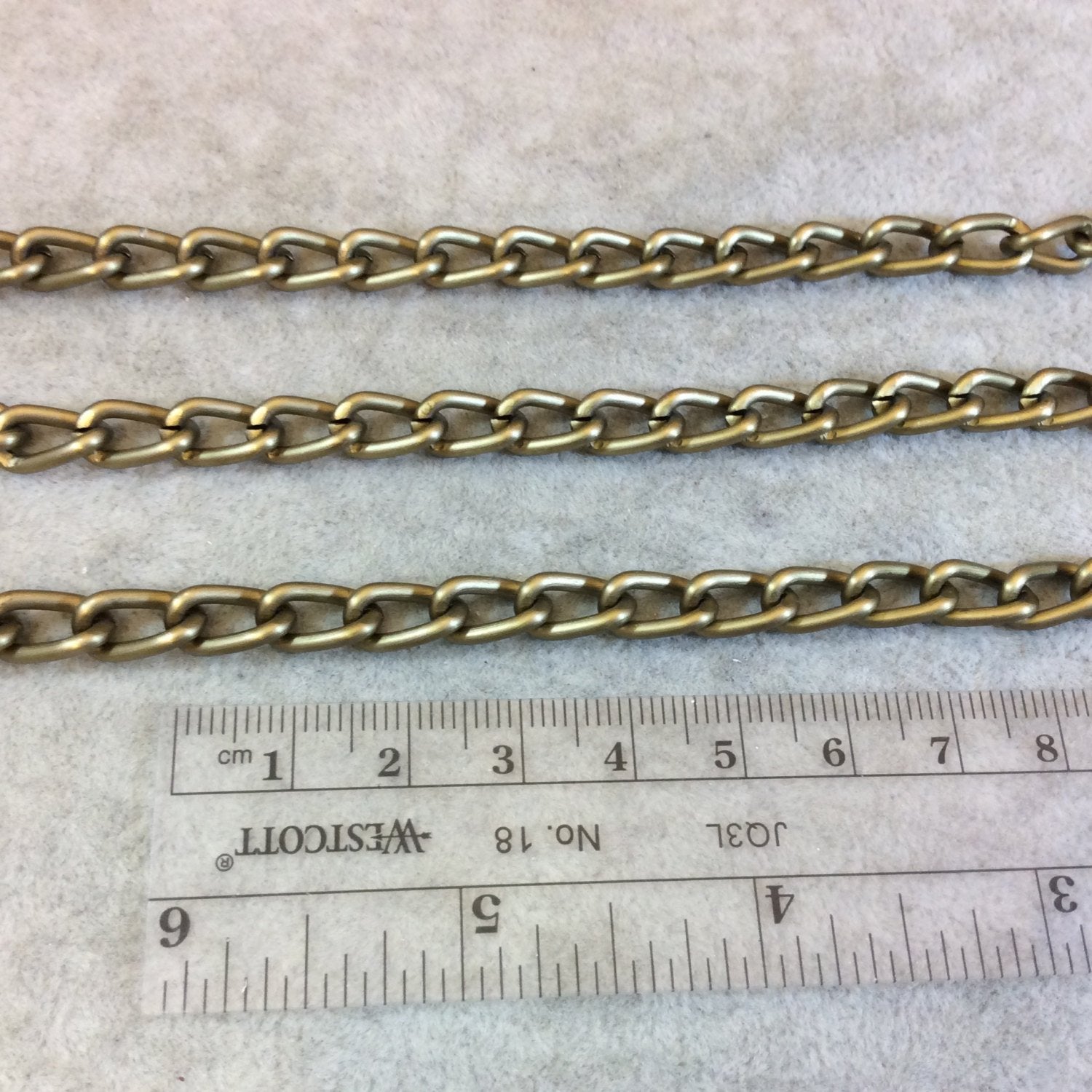 A1504 - 5' Section of Bronze Finish Aluminum Oval Twist Curb Chain with 6mm x 11mm Links - Available in Other Finishes, Check Related Links!