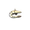 1" Long Tibetan Silver Curved Detailed Shrimp Shaped Focal Charm/Pendant - 35mm x 21mm with Attached Ring - Sold Individually (A16663)