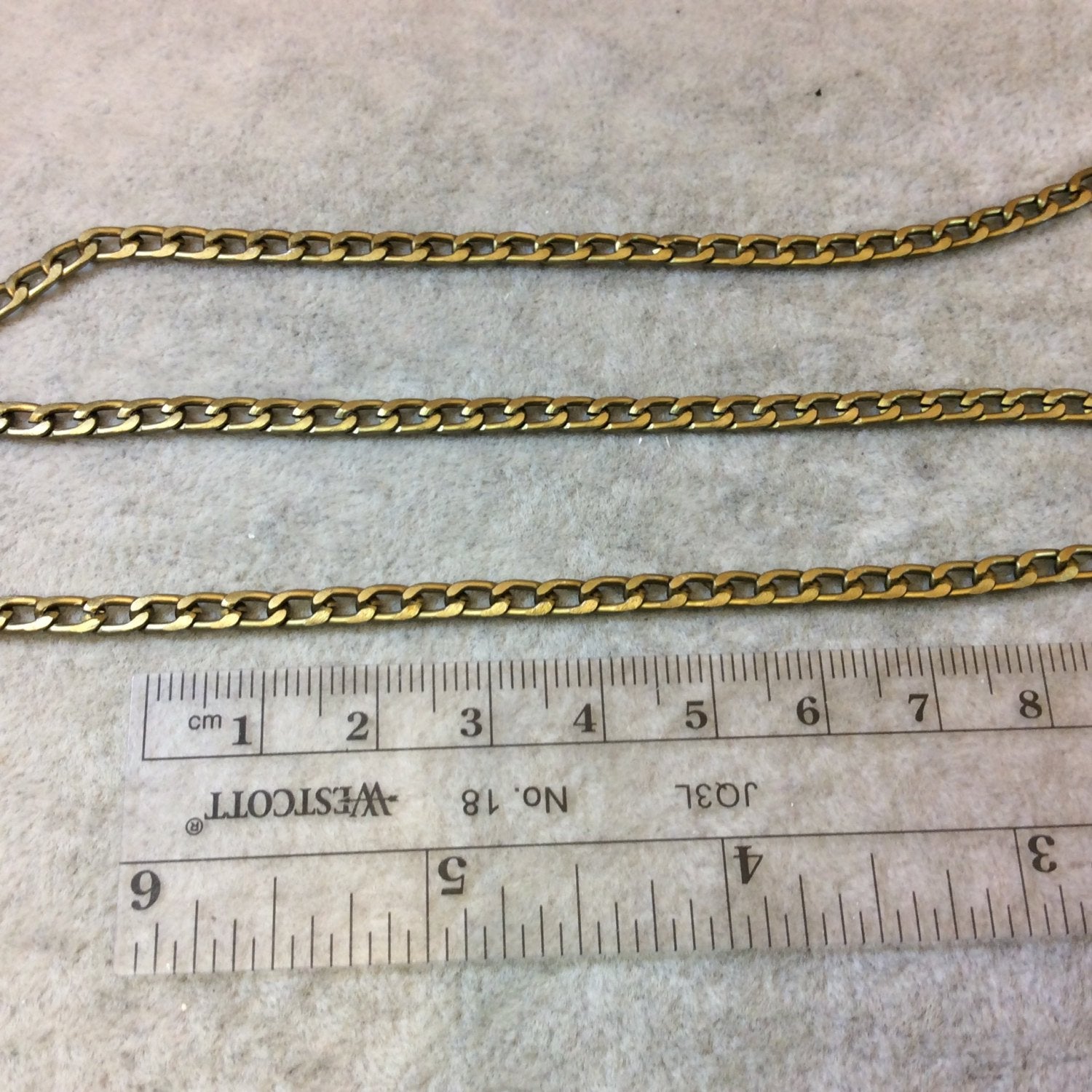 A1907 FULL SPOOL - Bronze Plated Aluminum Flattened Oval Shaped Twisted Link Curb Chain with 3.5mm x 6mm Links - Three Finishes Available