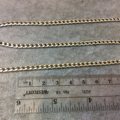 A1907 - 5' Section of Silver Finish Aluminum Twisted Curb Chain with 3mm x 5mm Links - Available in Other Finishes, Check Related Listings!