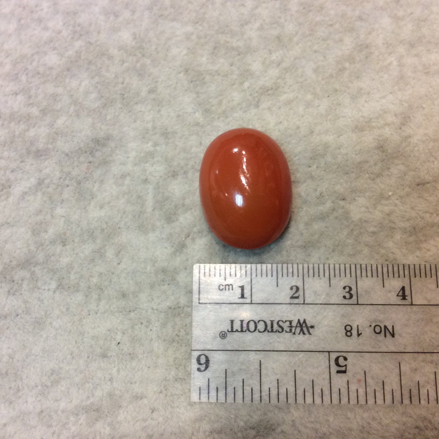 Natural OOAK Small Oblong Oval Shaped Carnelian Flat Back Cabochon - Measuring 18mm x 25mm, 12mm Dome Height - Semi-Precious Gemstone Cab