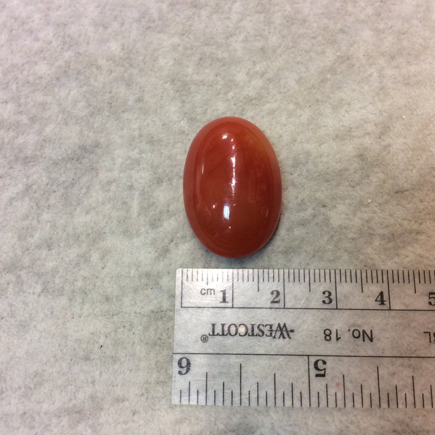Natural OOAK Small Oblong Oval Shaped Carnelian Flat Back Cabochon - Measuring 20mm x 30mm, 11mm Dome Height - Semi-Precious Gemstone Cab