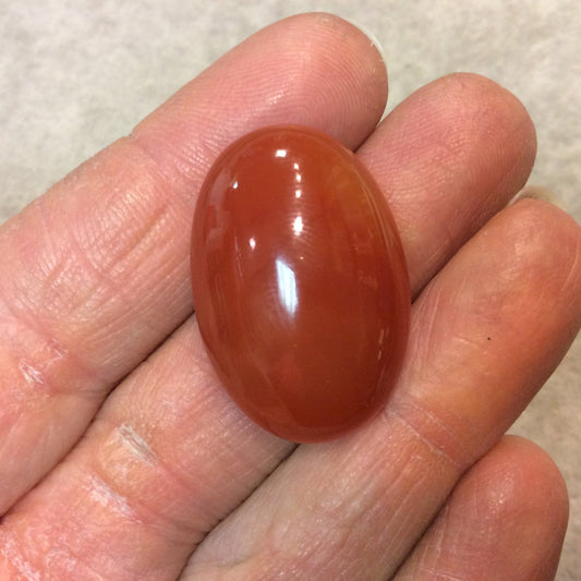 Natural OOAK Small Oblong Oval Shaped Carnelian Flat Back Cabochon - Measuring 20mm x 30mm, 11mm Dome Height - Semi-Precious Gemstone Cab