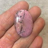 Dendritic Rhodonite Oblong Oval Shaped Flat Back Cabochon - Measuring 22mm x 33mm, 5mm Dome Height - Natural High Quality Gemstone