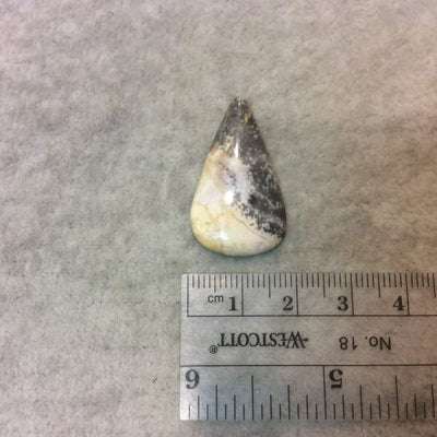 Ocean Jasper Pear/Teardrop Shaped Flat Back Cabochon - Measuring 18mm x 31mm, 4mm Dome Height - Natural High Quality Gemstone