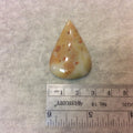 Ocean Jasper Pear/Teardrop Shaped Flat Back Cabochon - Measuring 28mm x 42mm, 6mm Dome Height - Natural High Quality Gemstone