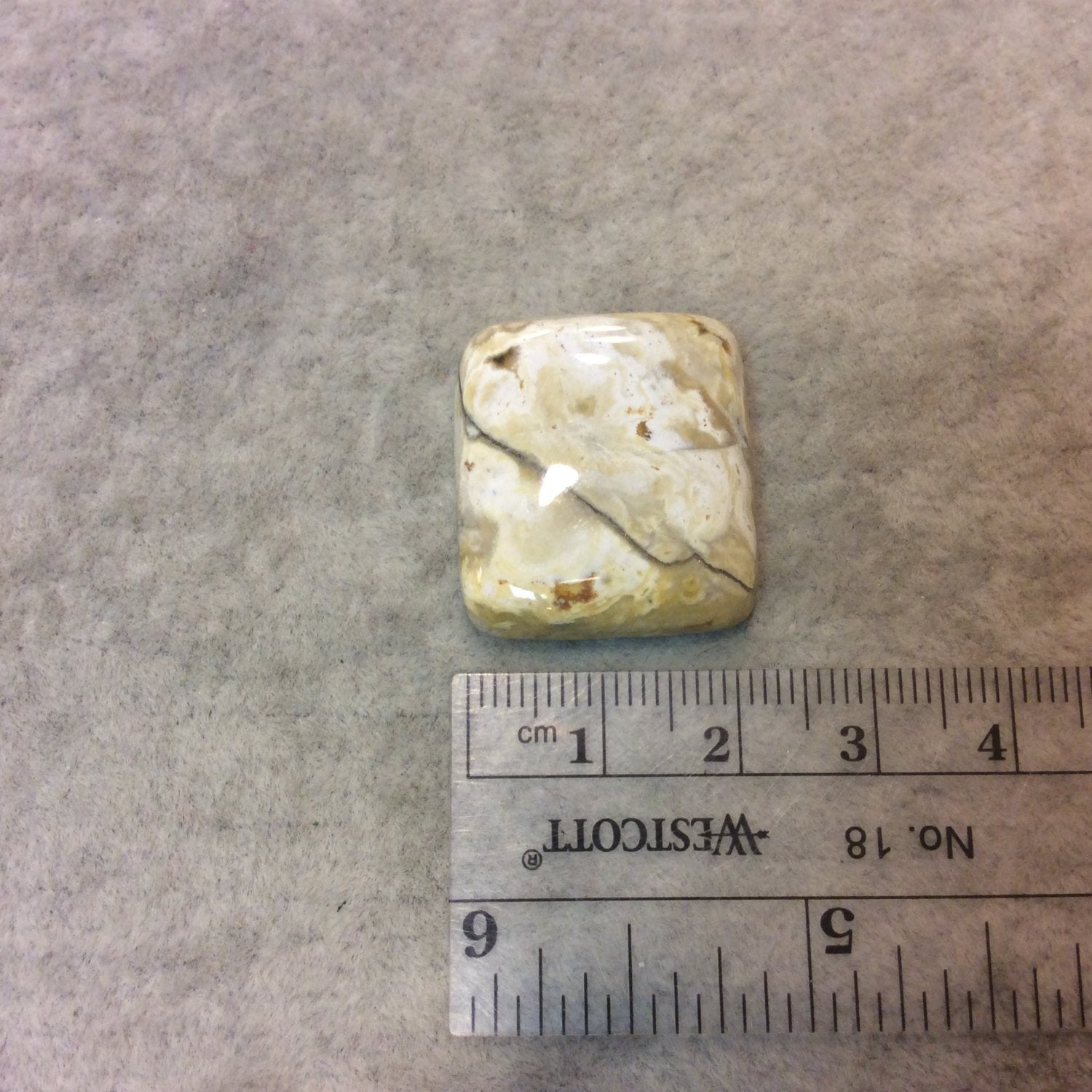 Ocean Jasper Rectangle Shaped Flat Back Cabochon - Measuring 23mm x 25mm, 5mm Dome Height - Natural High Quality Gemstone