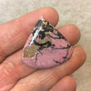 Dendritic Rhodonite Pear/Teardrop Shaped Flat Back Cabochon - Measuring 33mm x 33mm, 5mm Dome Height - Natural High Quality Gemstone