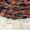 Smooth Red Tiger Eye Flat Oval Shaped Beads - Measuring 13mm x 18mm - 15.25" Strand (Approximately 22 Beads) - Natural Gemstone Bead Strand