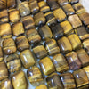Smooth Tiger Eye Flat Rectangle Shaped Beads - Measuring 12mm x 18mm - 15" Strand (Approximately 22 Beads) - Natural Gemstone Bead Strand
