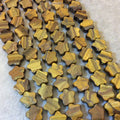Smooth Tiger Eye Flat Star Shaped Beads - Measuring 10mm x 10mm - 15.75" Strand (Approximately 44 Beads) - Natural Gemstone Bead Strand