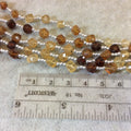 4-5mm Faceted Diamond/Cube Shaped Hessionite Garnet Beads - 9" Strand (Approx. 20 Beads) - High Quality Hand-Cut Indian Gemstone Beads