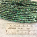 4-5mm Faceted Rondelle Shaped Multi-shade Emerald Beads - 13" Strand (Approx. 113 Beads) - High Quality Hand-Cut Semi-Precious Gemstone