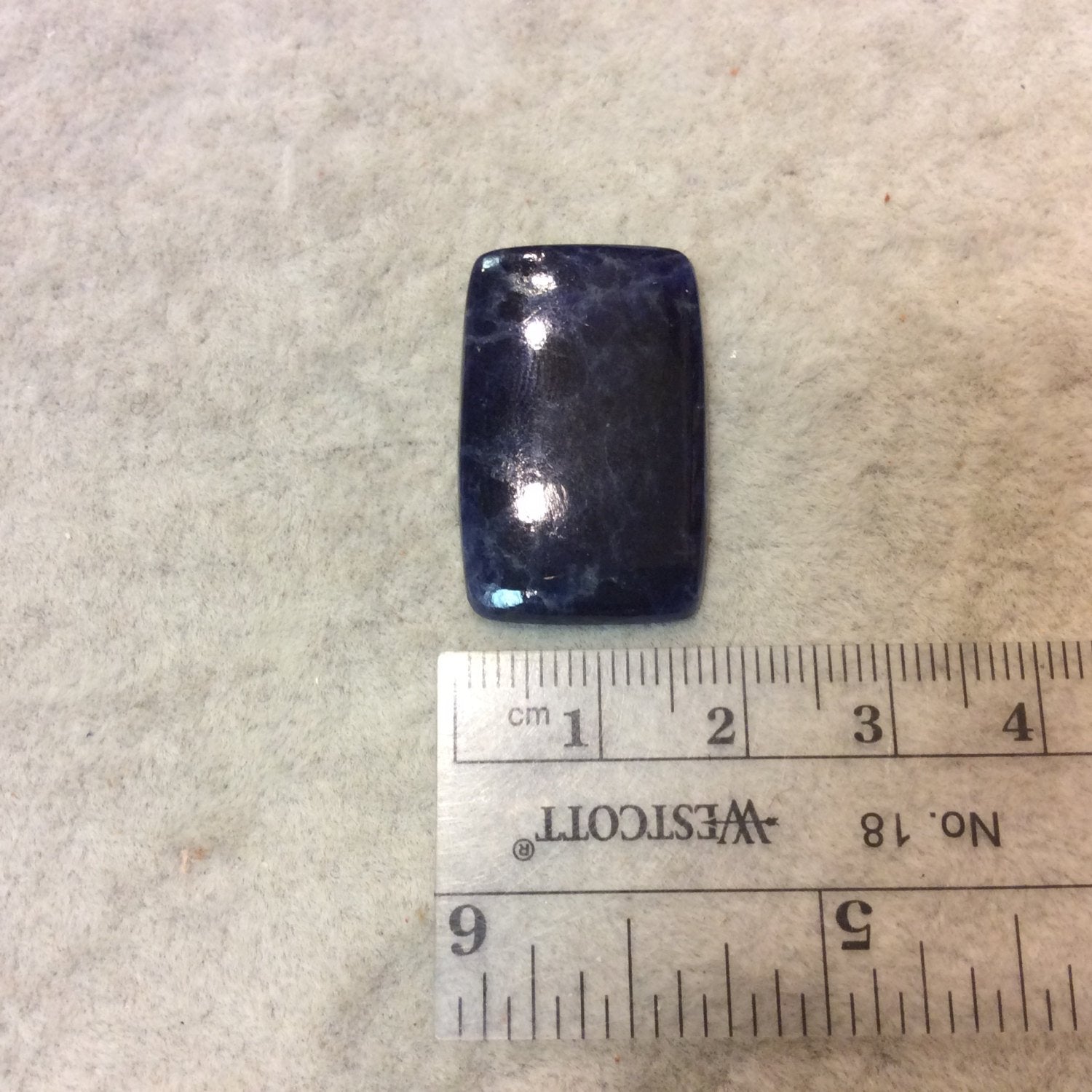Natural Sodalite Rectangle Shaped Flat Backed Cabochon - Measuring 18mm x 29mm, 3mm Dome Height - High Quality Hand-Cut Gemstone Cab