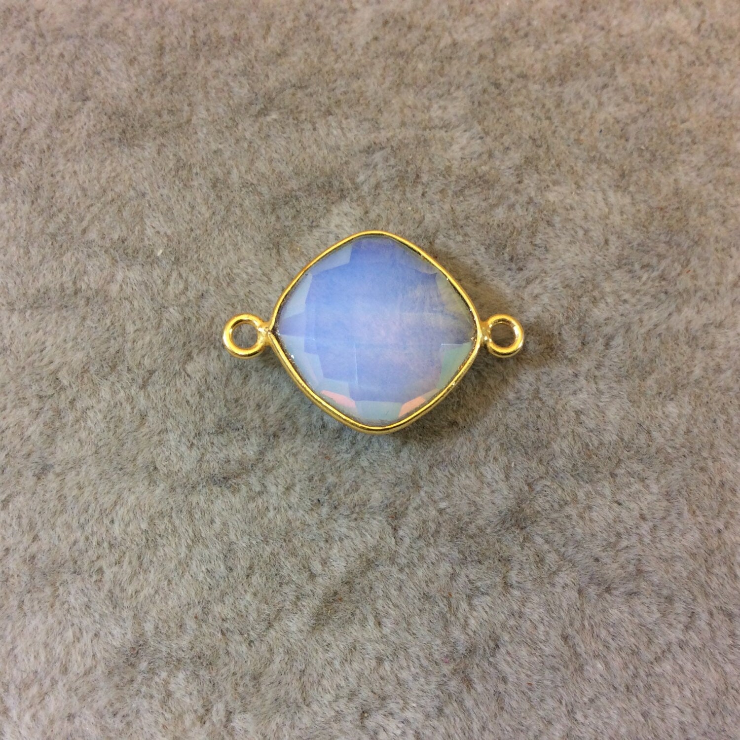 Opalite Diamond Gold Bezel Connector - 15mm