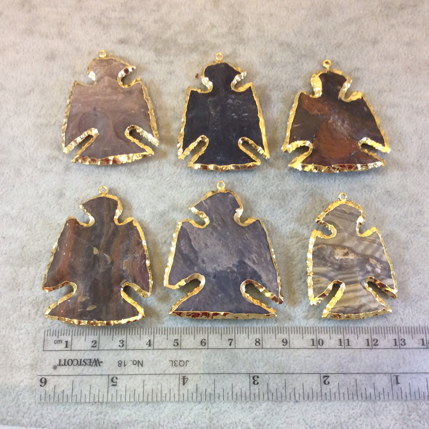 2" Long Gold Finish Eagle Shaped Electroformed Assorted Jasper Pendant - Measuring 38mm x 50mm, Approx. - Sold Individually, Randomly Chosen