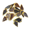 1-1.5" Gold Finish Arrowhead Shaped Electroplated Mixed Jasper Pendant - Measuring 30mm-40mm Long - Sold Individually, Randomly Chosen