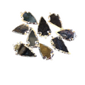 1-1.5" Silver Finish Arrowhead Shaped Electroplated Mixed Jasper Pendant - Measuring 30mm-40mm Long - Sold Individually, Randomly Chosen