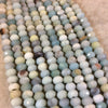 5mm x 8mm Natural Mixed Amazonite Faceted Rondelle Shaped Beads with 2mm Holes - 7.75" Strand (Approx. 36 Beads) - LARGE HOLE BEADS
