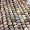 8mm x 12mm Natural Picture Jasper Smooth Finish Rondelle Shaped Beads with 2.5mm Holes - 7.75" Strand (Approx. 25 Beads) - LARGE HOLE BEADS