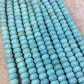 5mm x 8mm Mixed Dyed Blue Howlite Faceted Finish Rondelle Shaped Beads with 2-2.5mm Holes - 7.75" Strand (Aprx. 36 Beads) - LARGE HOLE BEADS