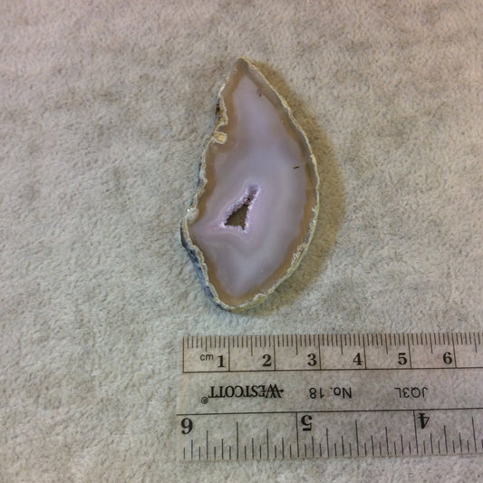 Large Freeform Druzy Agate Slice Pendant (NOT Drilled) - Measuring 32mm x 63mm Approximately - Natural Gemstone Pendant - Sold Individually