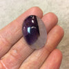 Natural Purple Lace Amethyst Oblong Oval Shaped ROUGH Back Cabochon "14" - Measuring 22m x 31mm, 6mm Dome Height - High Quality Gemstone