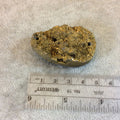 OOAK Metallic Gold Freeform Oval Shaped Chalcedony Galaxy Druzy Dual Drilled Connector Slab Bead "EE"- Measuring 30mm x 47mm, Approximately