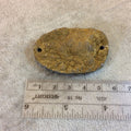 OOAK Metallic Gold Freeform Oval Shaped Chalcedony Galaxy Druzy Dual Drilled Connector Slab Bead "CC"- Measuring 33mm x 54mm, Approximately