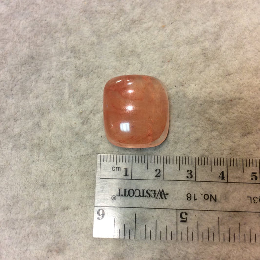 Strawberry Quartz Rounded Rectangle Shaped Flat Back Cabochon - Measuring 22mm x 24mm, 8mm Dome Height - Natural High Quality Gemstone