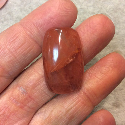 Strawberry Quartz Rounded Rectangle Shaped Flat Back Cabochon - Measuring 18mm x 29mm, 8mm Dome Height - Natural High Quality Gemstone