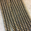 4mm x 6mm Smooth Metallic Pyrite Rondelle Shaped Beads with 1mm Holes - 16" Strand (Approx. 100 Beads) - Natural Semi-Precious Gemstone