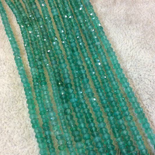 Green Onyx Rondelle Beads - 3mm Faceted