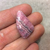 Natural Pink/White Rhodochrosite Freeform Shaped Flat Back Cabochon - Measuring 18mm x 27mm, 6mm Dome Height - High Quality Gemstone