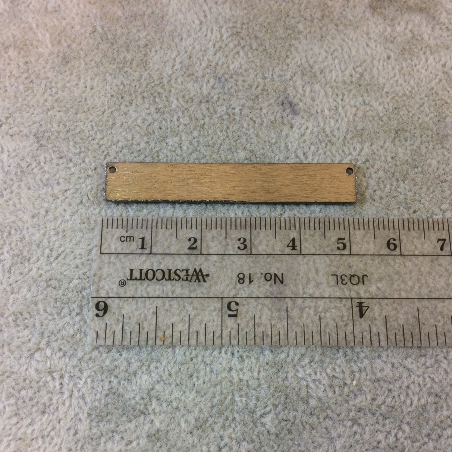 9mm x 53mm Gunmetal Brushed Finish Blank Rectangle Shaped Plated Copper Components - Sold in Pre-Counted Bulk Packs of 10 Pieces - (171-GM)