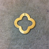 32mm Gold Brushed Finish Thick Open Quatrefoil Shaped Plated Copper Components - Sold in Pre-Counted Bulk Packs of 10 Pieces - (049-GD)